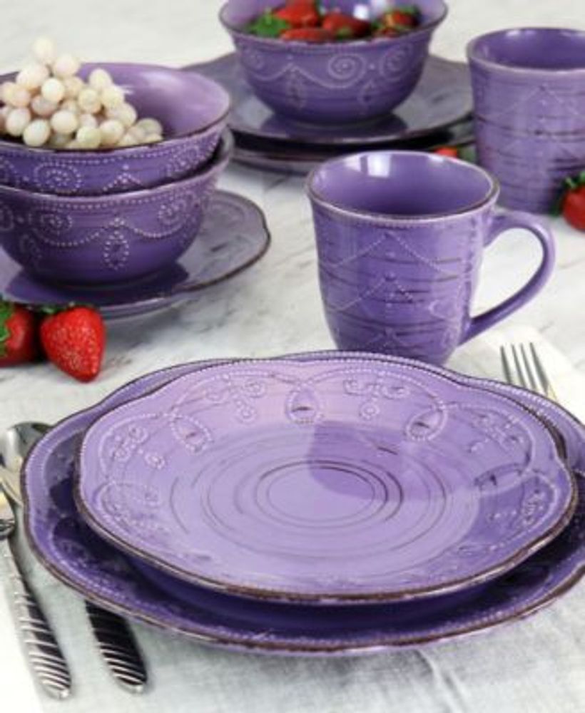 Reactive Glaze Stoneware Dinnerware (Set of 16)