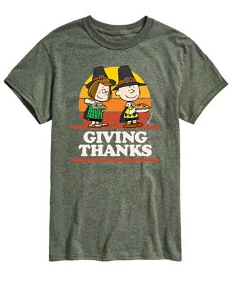 Men's Short Sleeve Peanuts Giving Thanks T-shirt