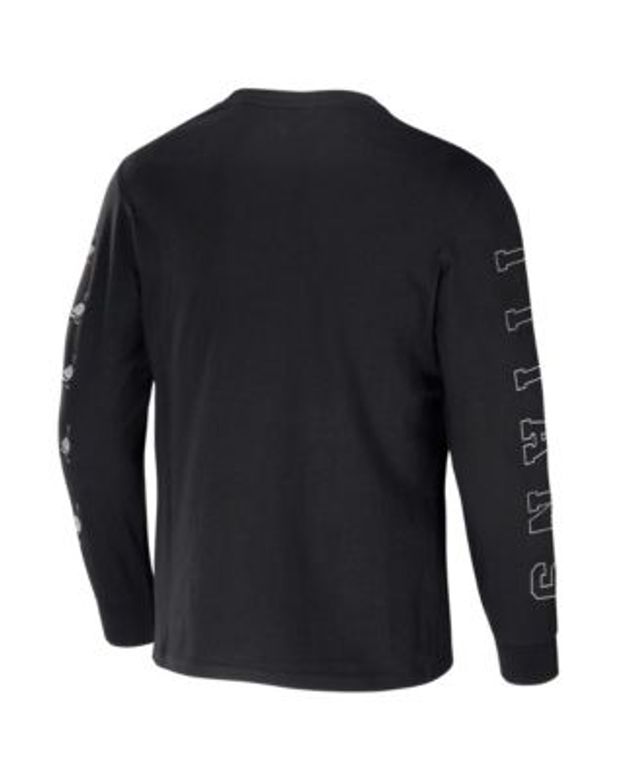 Men's NFL x Staple Black Los Angeles Rams World Renowned Long Sleeve T-Shirt