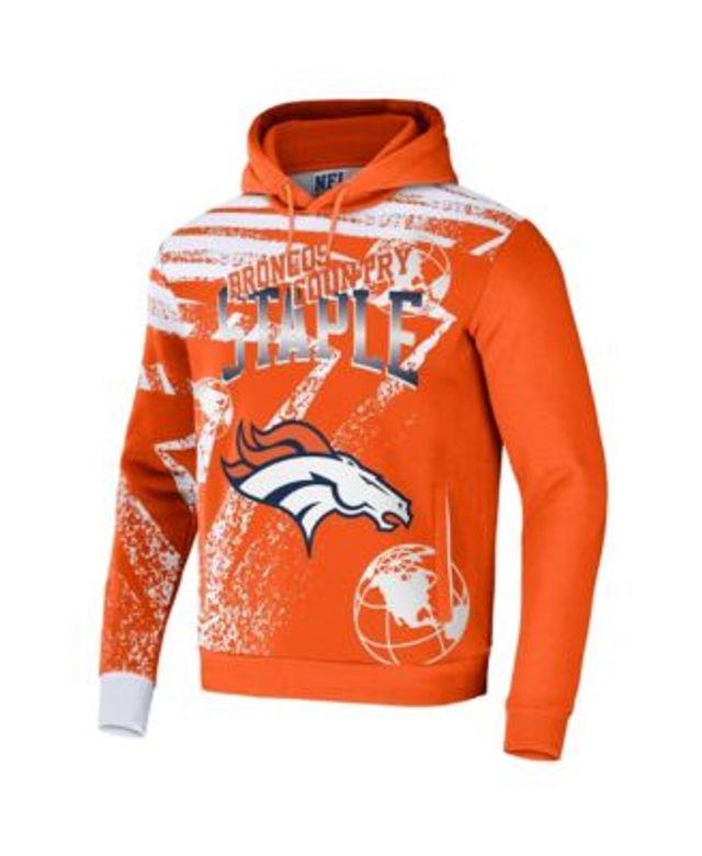 NFL Properties Men's NFL X Staple Orange, Blue Denver Broncos Split Logo  Pullover Hoodie