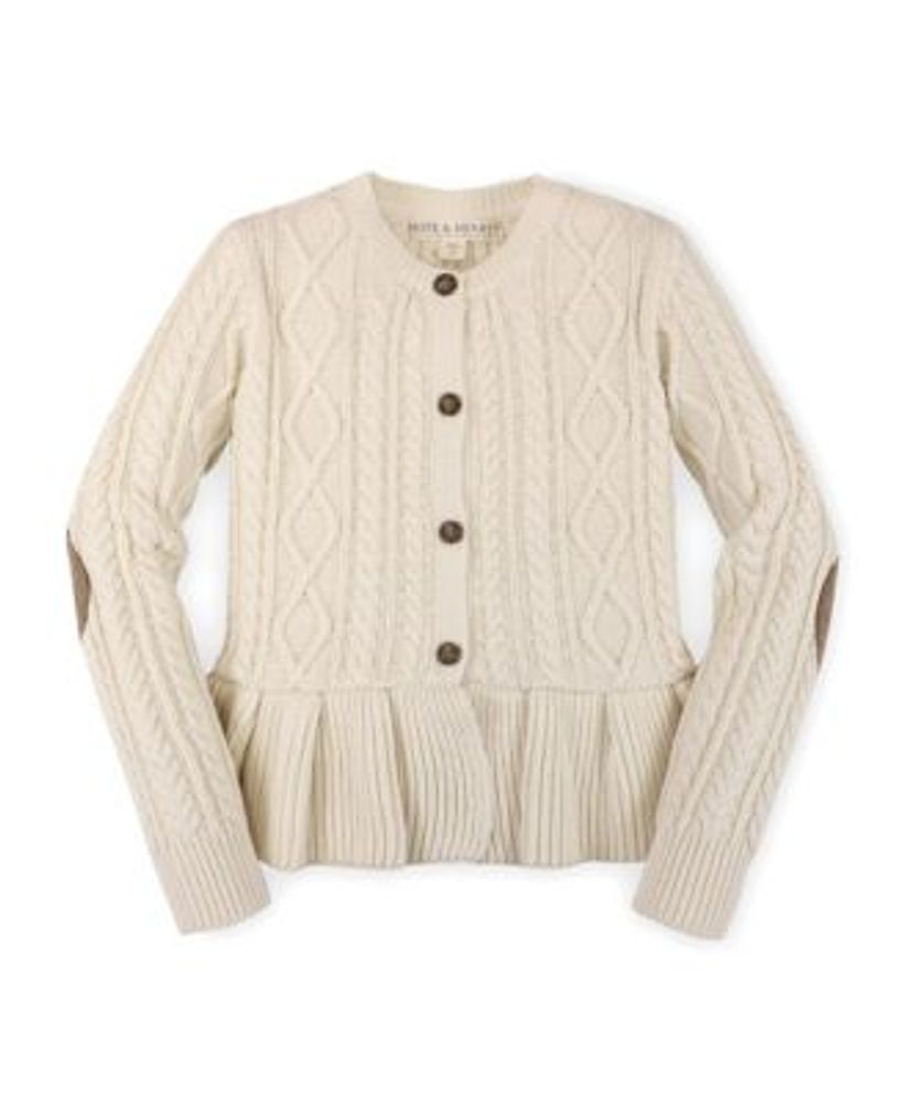 Hope Henry Girls' Long Sleeve Peplum Cable Cardigan Sweater, Kids |  Foxvalley Mall