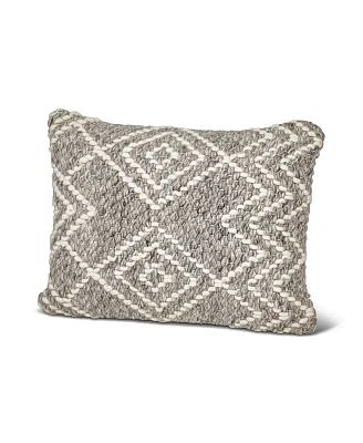 Grey Diamond Woven Down Lumbar Pillow