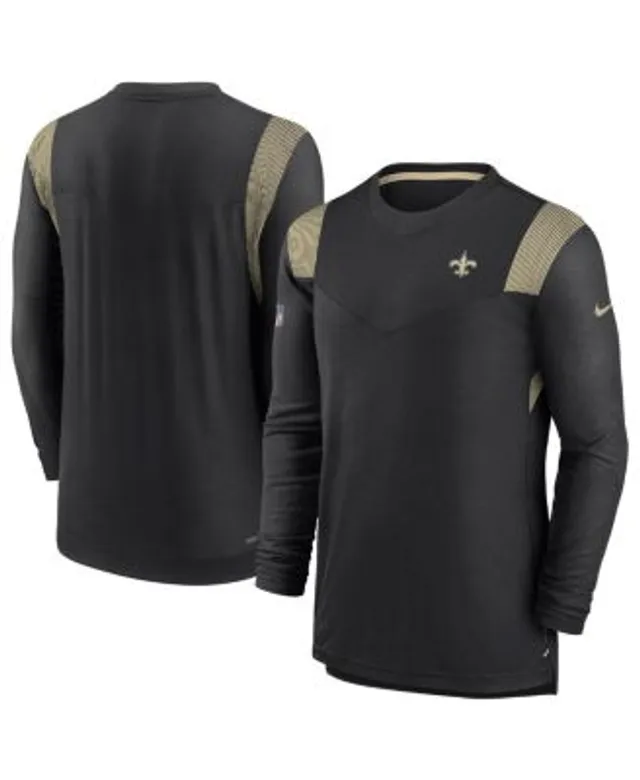 New Orleans Saints Nike Dri-Fit Cotton Long Sleeve Raglan T-Shirt