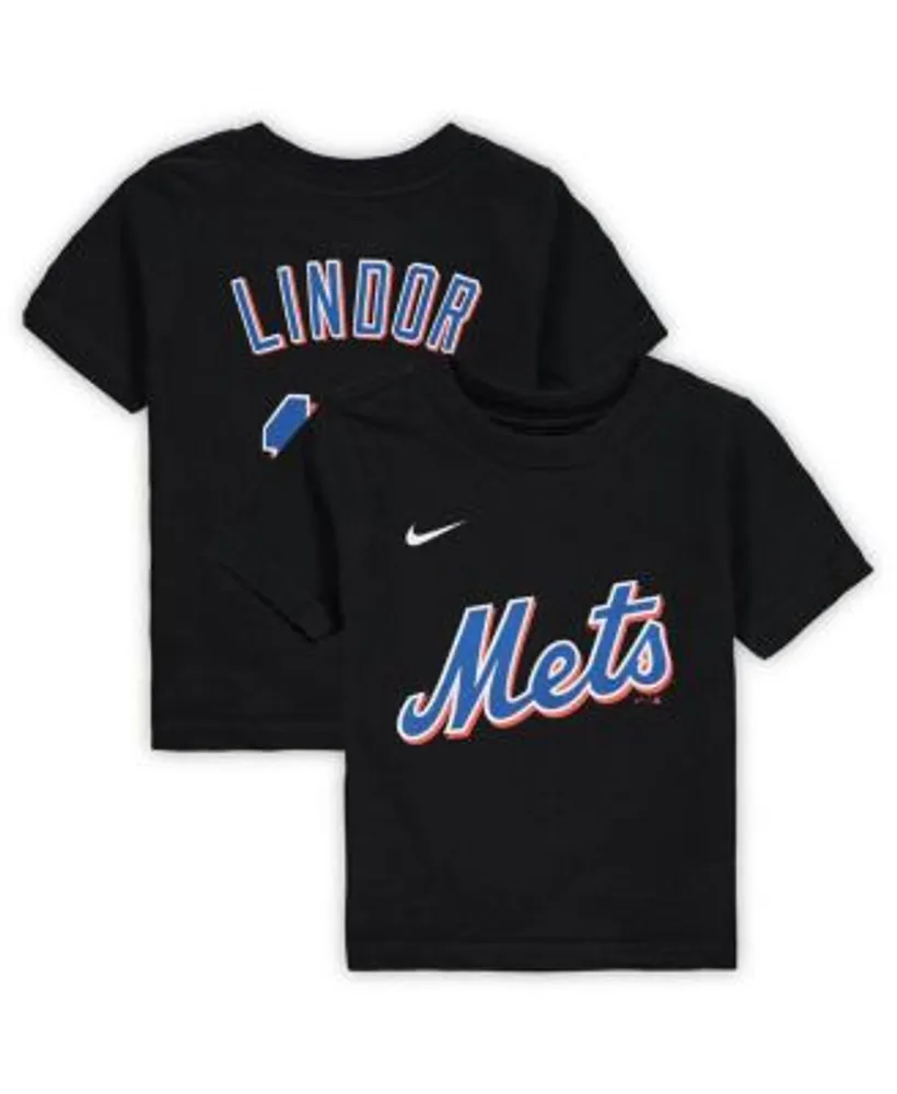 Nike Infant Boys and Girls Francisco Lindor Black New York Mets Name Number  T-shirt
