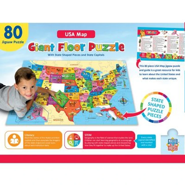  MasterPieces 44 Piece Jigsaw Puzzle for Kids - USA Map