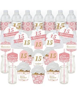 Mis Quince Anos - Quinceanera 15 Birthday Kit - Fabulous Favor Party Pack 100 Pc