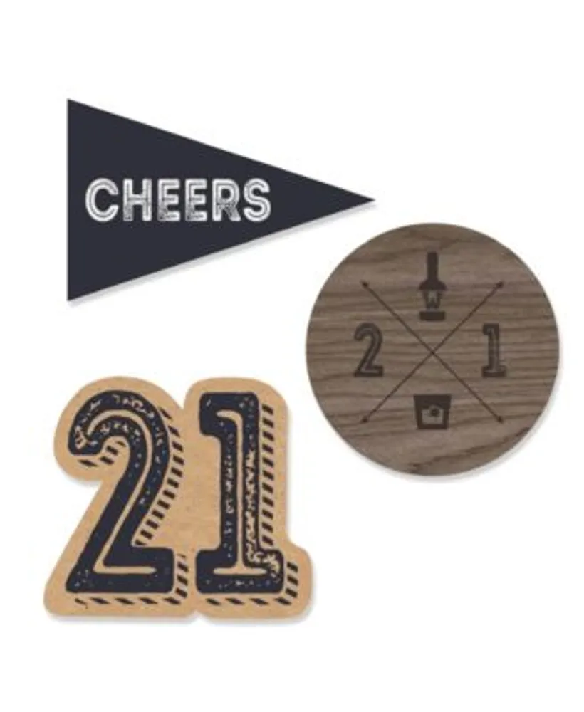 Big Dot of Happiness Cheers and Beers to 21 Years - 21st Birthday Party  Favor Boxes - Set of 12