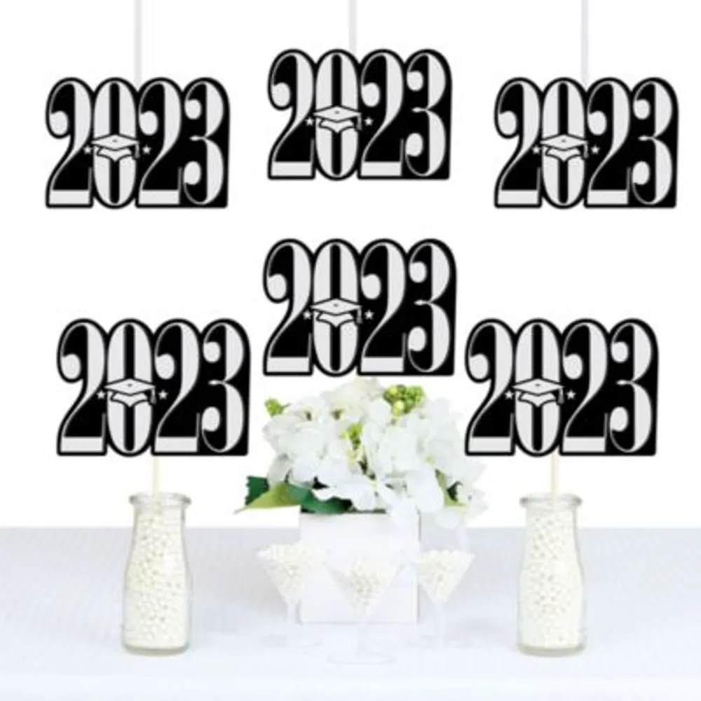 Big Dot Of Happiness Black And White Graduation Party Centerpieces