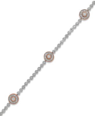 Diamond Circle Bracelet in 14k Rose Gold over Sterling Silver (1/2 ct. t.w.)