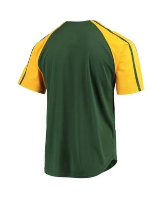 Oakland Athletics Stitches Button-Down Raglan Replica Jersey - Green