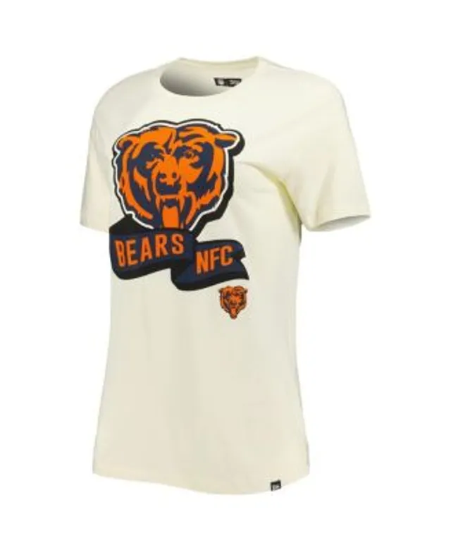 Women's New Era White/Navy Chicago Bears Athletic Varsity Lace-Up V-Neck Long  Sleeve T-Shirt