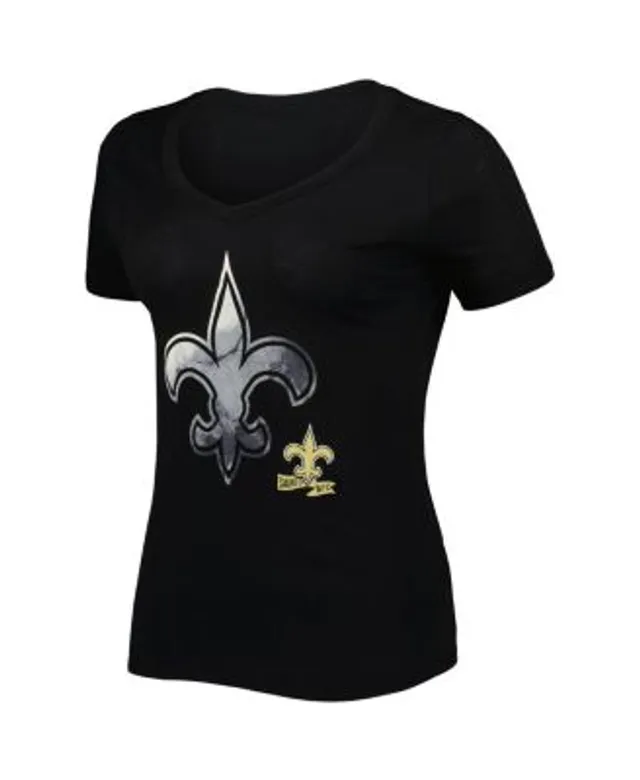 New Orleans Saints Tommy Hilfiger Women's Riley V-Neck T-Shirt - Black