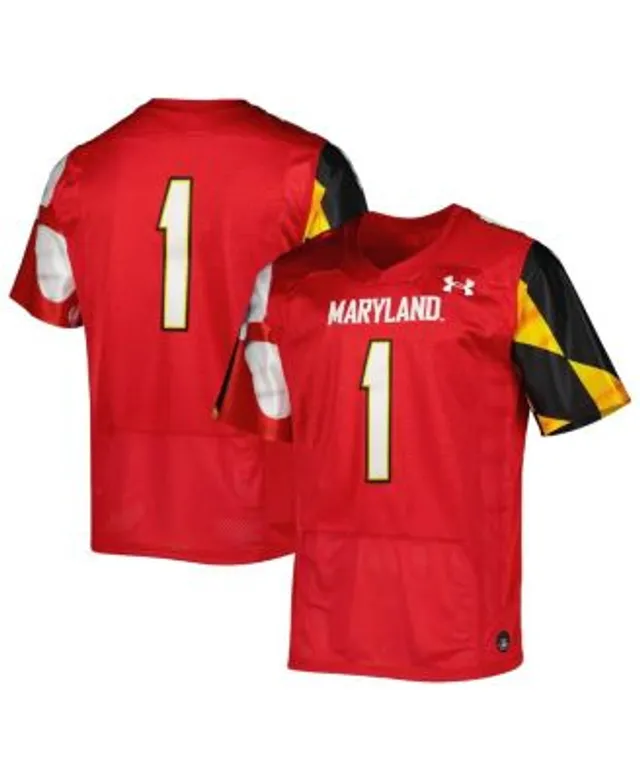 Men's Under Armour #1 Red Maryland Terrapins College Replica Basketball  Jersey