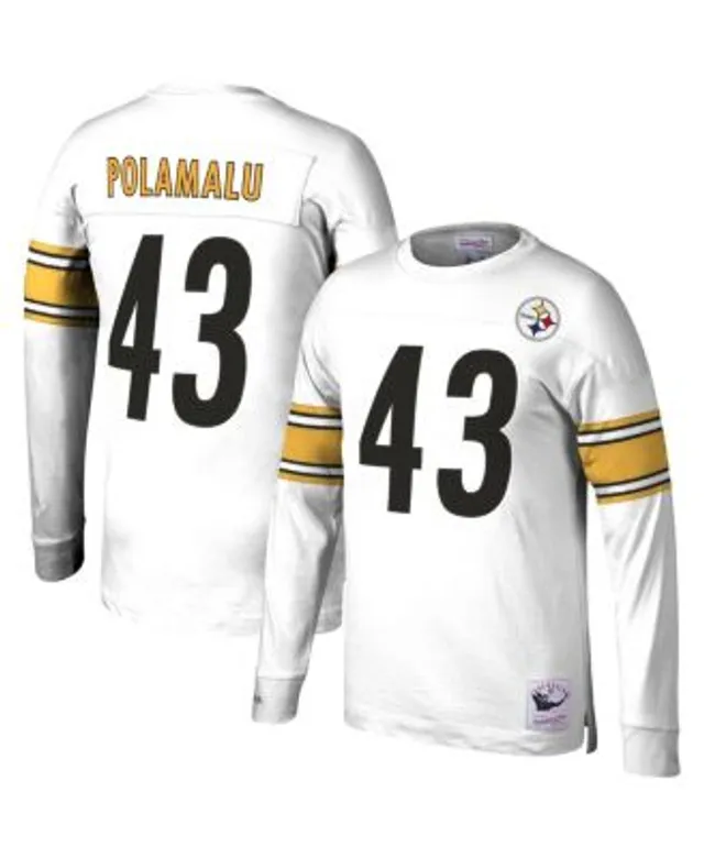 Men's Mitchell & Ness Troy Polamalu Black Pittsburgh Steelers Big Tall Retired Player Mesh T-Shirt