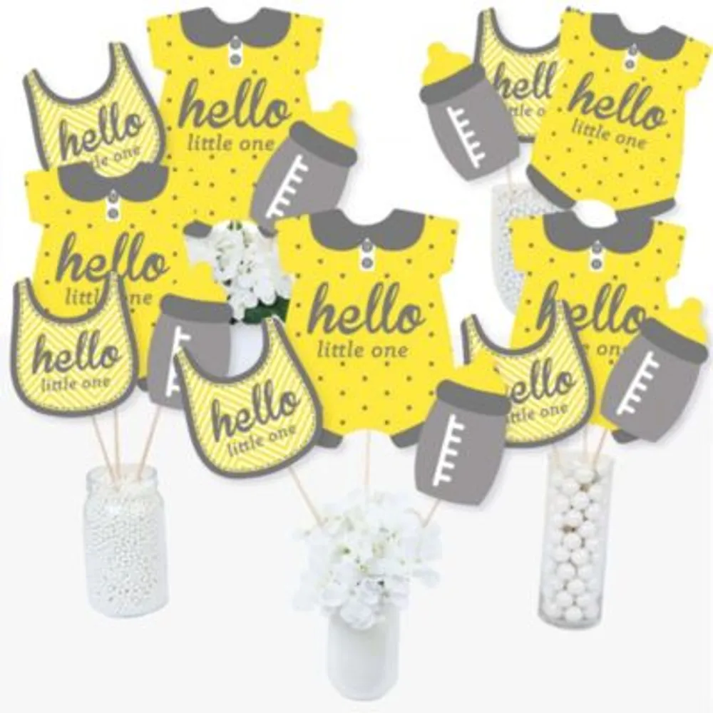 Big Dot of Happiness Honey Bee - Baby Shower or Birthday Party Centerpiece  Sticks - Table Toppers - Set of 15