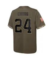 Youth Nike Nick Chubb Olive Cleveland Browns 2021 Salute to Service Game Jersey