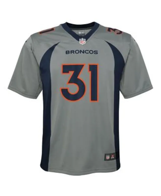 Youth Nike Justin Simmons Gray Denver Broncos Inverted Game Jersey