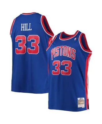 Men's Mitchell & Ness Dennis Rodman Blue/Red Detroit Pistons Hardwood Classics 1988-89 Split Swingman Jersey