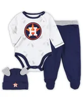 Atlanta Braves Newborn & Infant Dream Team Bodysuit, Hat & Footed Pants Set  - Navy/White