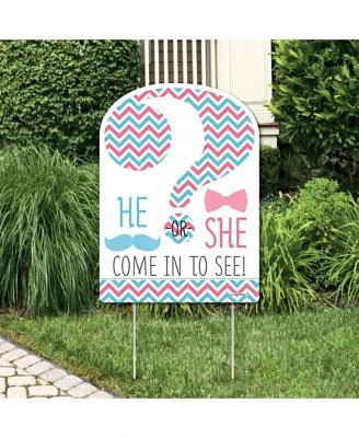 Chevron Gender Reveal - Party Decorations Gender Reveal Party Welcome Yard Sign