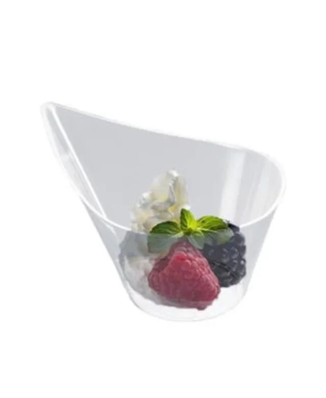 Smarty Had A Party 3.5 oz. Clear Square Disposable Plastic Mini Cups with Lids (288 Cups)