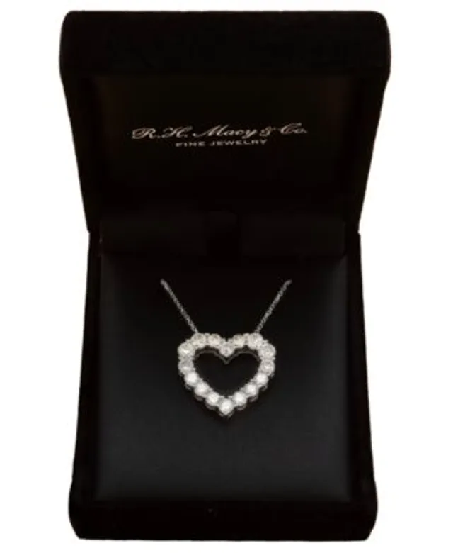 Macy's, Jewelry, Diamond Swirl Heart Pendant Necklace