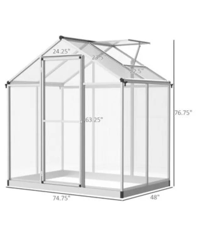 Outsunny 5'x5'x6' Greenhouse / Garden Walk-In 8 Shelves Plant Flower  Portable Walk In Greenhouse