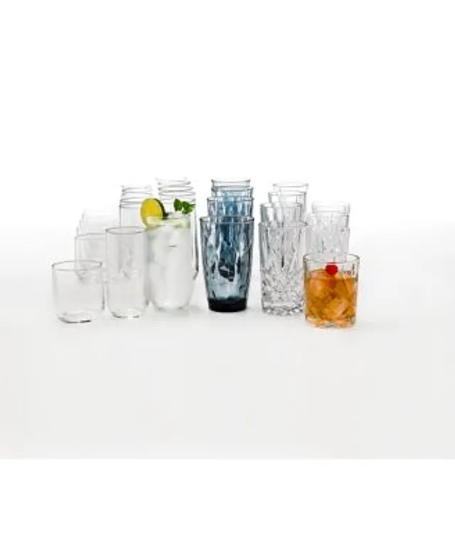 Godinger Barware, Dublin Double Old-Fashioned and Highball Glasses, Set of 8