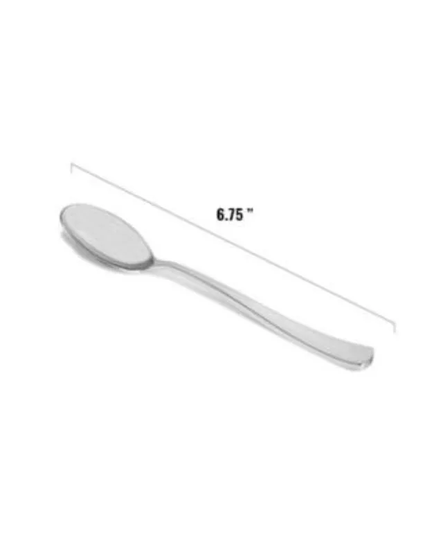 Smarty Had A Party Shiny Metallic Silver Mini Plastic Disposable Tasting Spoons (960 Spoons)