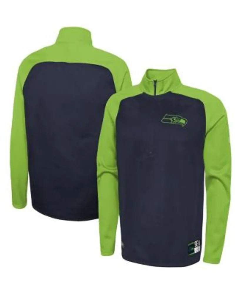 NFL SEATTLE SEAHAWKS Blue/Green Zip Up Hooded Fleece Lined Jacket Men's  Sz-Large