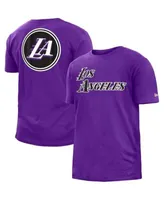 Men's New Era Purple Los Angeles Lakers 2021/22 City Edition Brushed Jersey T-Shirt Size: Medium