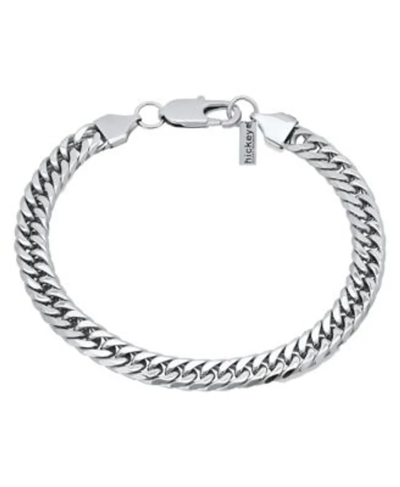 Sterling flattened curb chain bracelet