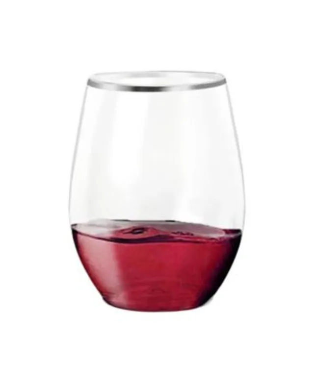 Smarty 4 oz. Clear Elegant Stemless Disposable Plastic Wine