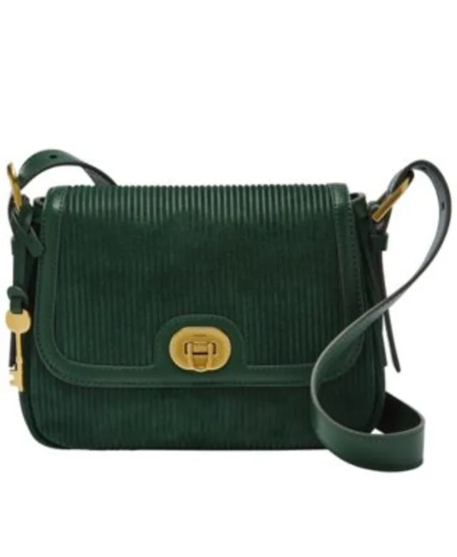 Vert Textured metallic leather messenger bag