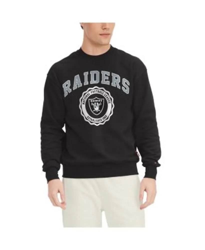 Men's NFL x Staple Black Las Vegas Raiders Globe Crewneck Pullover 