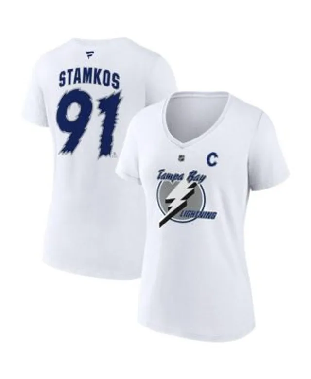 FANATICS Women's Fanatics Branded Nathan MacKinnon White Colorado Avalanche  Special Edition 2.0 Name & Number V-Neck T-Shirt