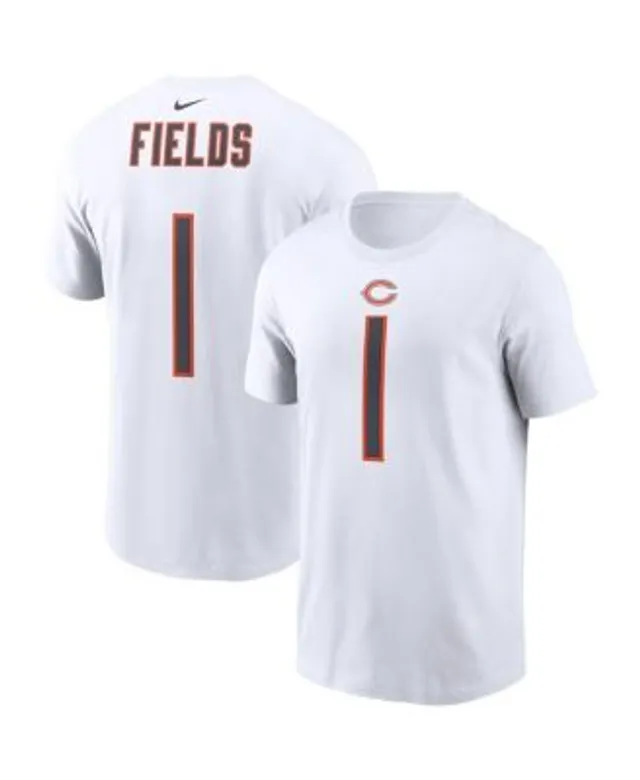 Women's Fanatics Branded Justin Fields Navy Chicago Bears Logo Player Icon Name & Number V-Neck T-Shirt