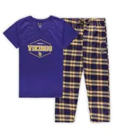 Minnesota Vikings Concepts Sport Women's Plus Size Badge T-Shirt & Flannel  Pants Sleep Set - Purple