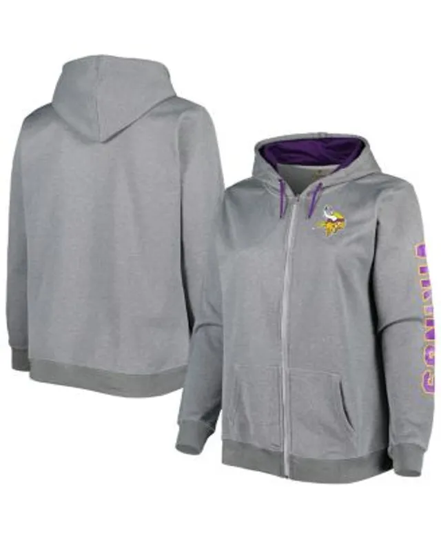 Minnesota Vikings WEAR by Erin Andrews Women's Team Full-Zip Hoodie -  Heathered Gray