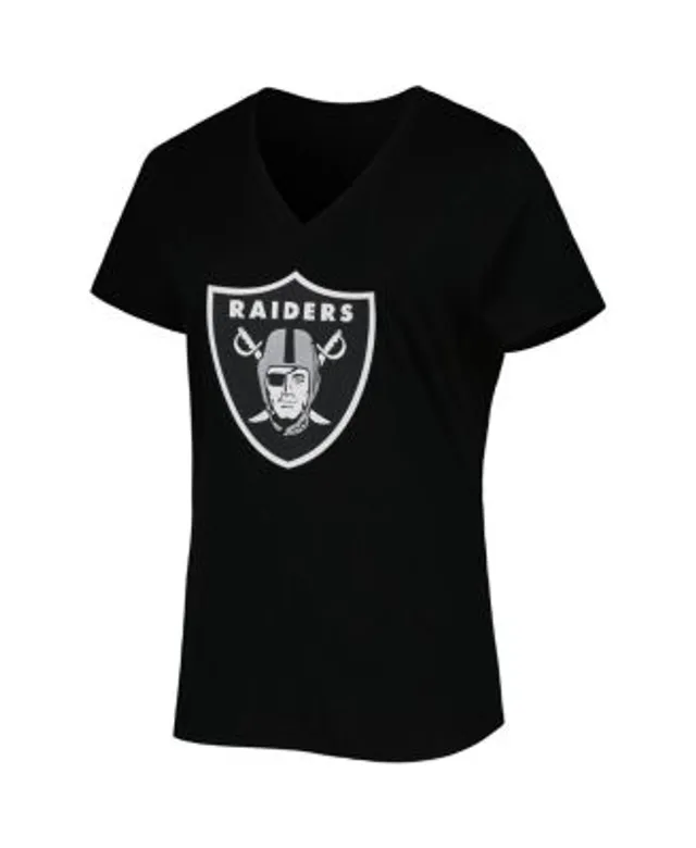 Las Vegas Raiders Women's Plus Size Lace-Up V-Neck T-Shirt