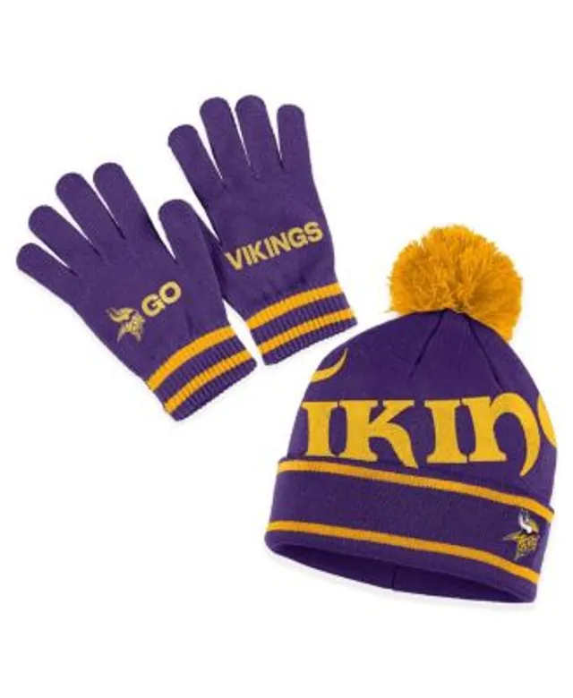 Youth Purple Minnesota Vikings Jacquard Cuffed Knit Hat with Pom