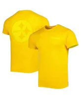 ‘47 Brand Men’s Pittsburgh Steelers Logo T-Shirt; Small Yellow Tee