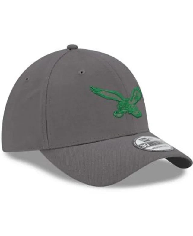 Men's New Era White Philadelphia Eagles Throwback Logo Iced II 39THIRTY  Flex Hat