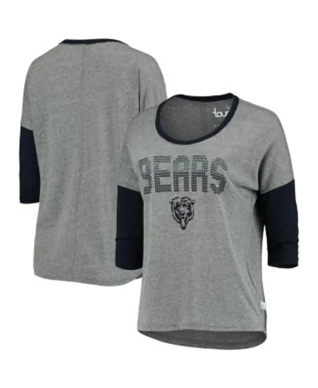 Touch Women's Heathered Gray, Navy Chicago Bears Extra Point Half-Sleeve T- shirt