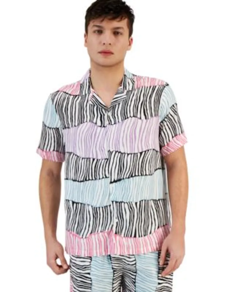Short-Sleeve Printed Camp Shirt for Men