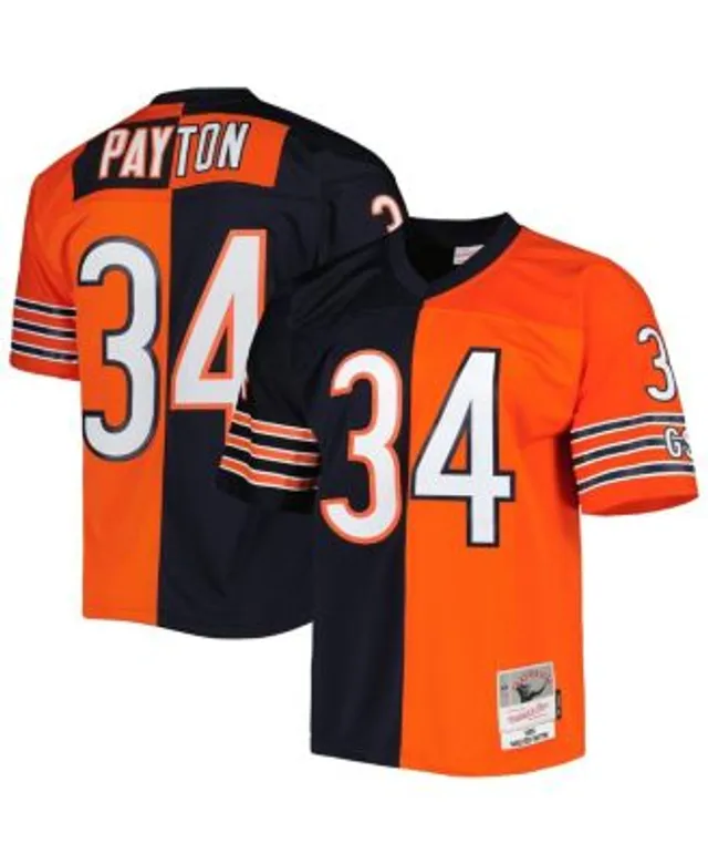 Men's Mitchell & Ness Walter Payton Navy/Orange Chicago Bears Big Tall Split Legacy Retired Player Replica Jersey