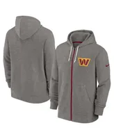 Men's Fanatics Branded Heather Burgundy Washington Commanders Down and Distance Full-Zip Hoodie