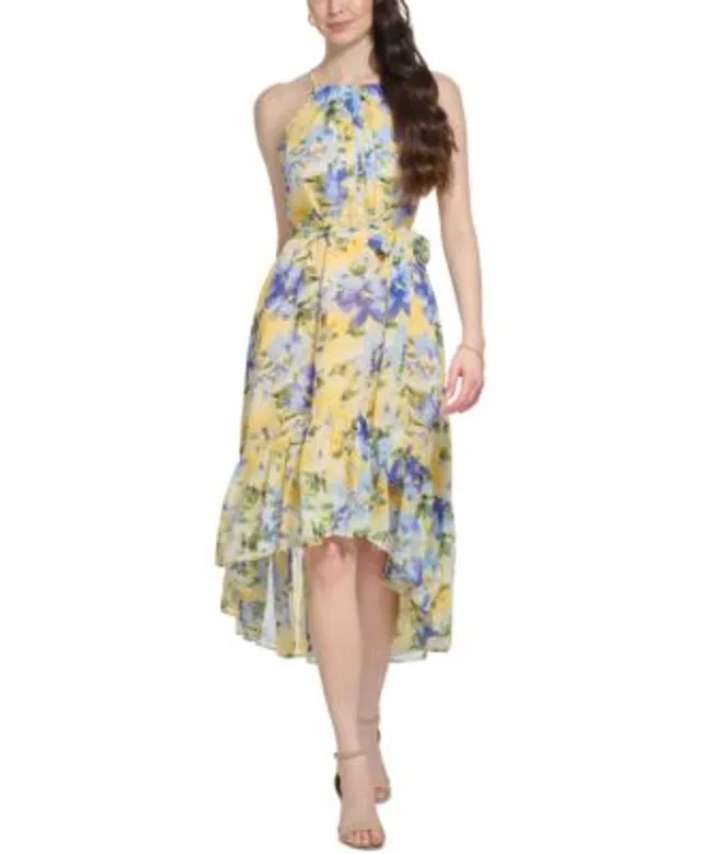 Vince Camuto Tie-Sleeve Chiffon Dress - Macy's