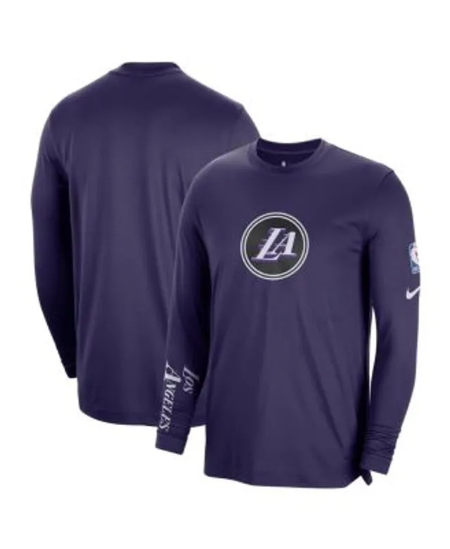 Nike Men's 2022-23 City Edition Los Angeles Lakers Purple Essential Long Sleeve Shirt, Medium