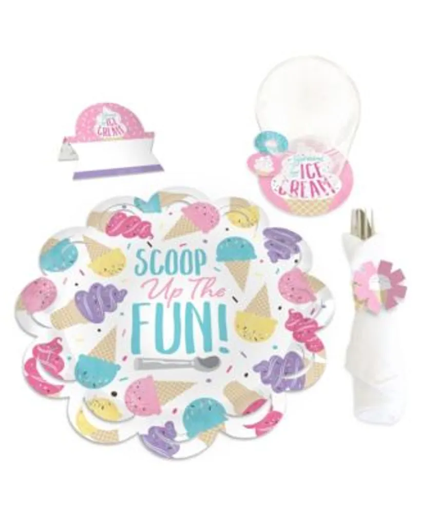 Big Dot of Happiness Scoop Up the Fun - Ice Cream - Cupcake Wrappers &  Treat Picks Kit - 24 Ct